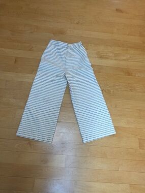 Mara Hoffman Striped Basketweave Cotton Wide Leg Pants Sz 8